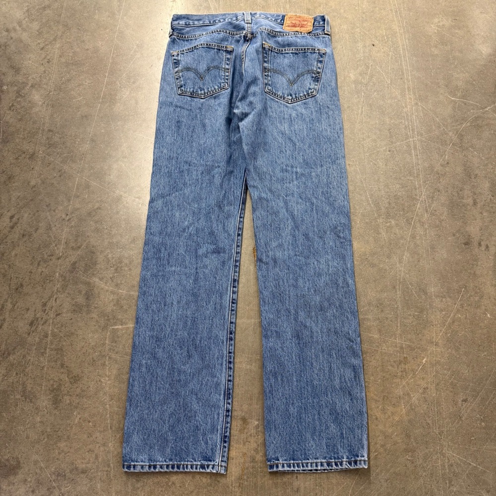 Vintage Levis 501 Original Straight Leg Button Fly Blue Jeans Mens 33x34